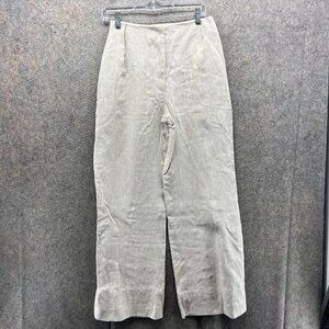 Matthew Bruch Pants Womens 28 Beige High Rise Wide Leg Linen Blend Casual
